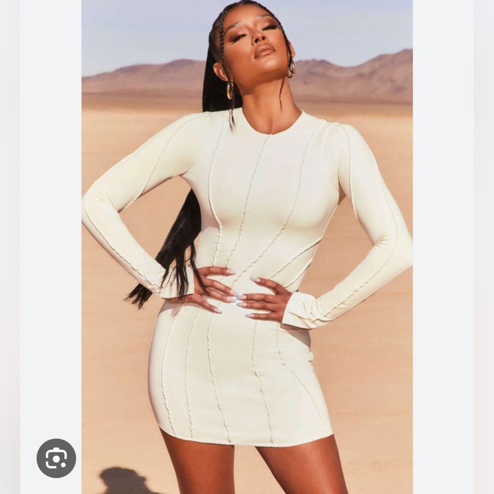 Oh Polly Cream Mini Dress